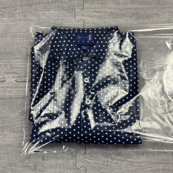 Stitch Golf Double Dot Polo Shirt Men’ Sz Small Golf Preppy EUC AOP Retail: $118 - Picture 11 of 11